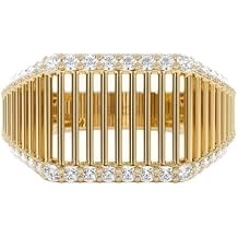 Light Luxury French Retro Ring - Classic Bar-Set Diamond Design, Unique and Artistic Index Finger Ring for Women Size 8