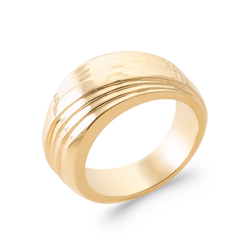 Bague Anneau Plaqué Or Large Bijou Idéal Pour Style Quotidien