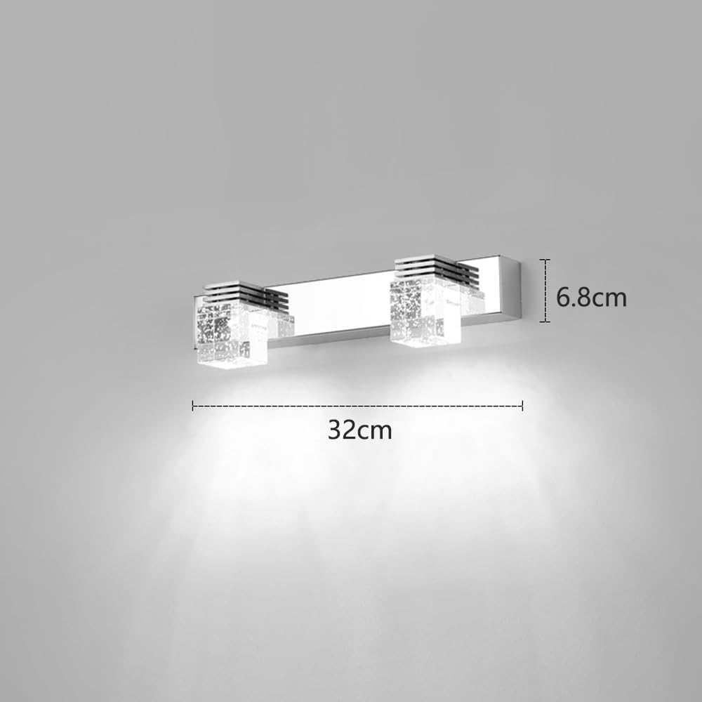 Mengjay Lampa ścienna LED do lustra, łazienkowa, 3000 K/6000 K, nowoczesne wzornictwo, lampa ścienna LED, do łazienki, salonu, sypialni, szafki łazienkowej (2 lampy, zimna biel)