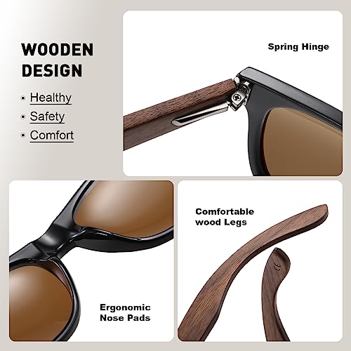 Black walnut | polarizing sunglasses for both men and women | 100% UVA/UV protection | polycarbonate material frame4