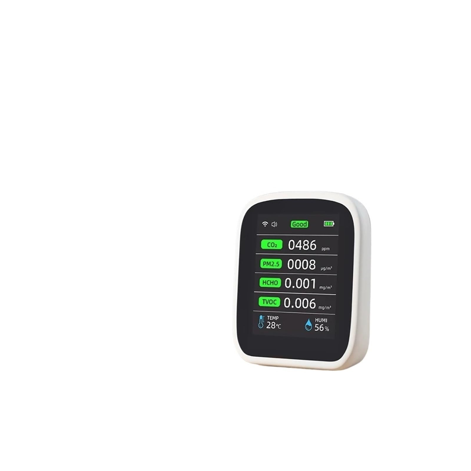 Detector de Gas, Medidor de CO2 Digital con WiFi Tuya, medidor Temperatura y Humedad, Detector dióxido Carbono, TVOC, HCHO, PM2.5, PM1.0 PM10, Monitor Calidad del Aire para el Trabajo, el hogar