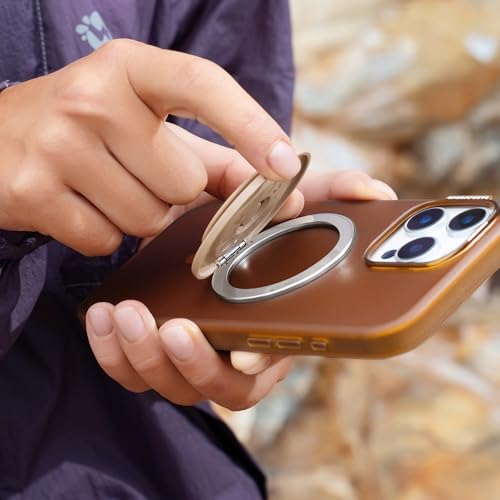 Image of PopSockets Kick-Out Grip for MagSafe, Adjustable Kickstand for Portrait or Landscape, Magnetic Stand, Brown - Latte