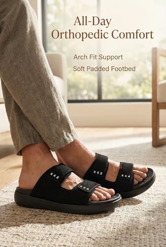 Image of Big Fox Alphabounce- 15 Men's Orthopedic Comfort Slides | Dual Strap Cushioned Sandals | Lightweight Daily Wear