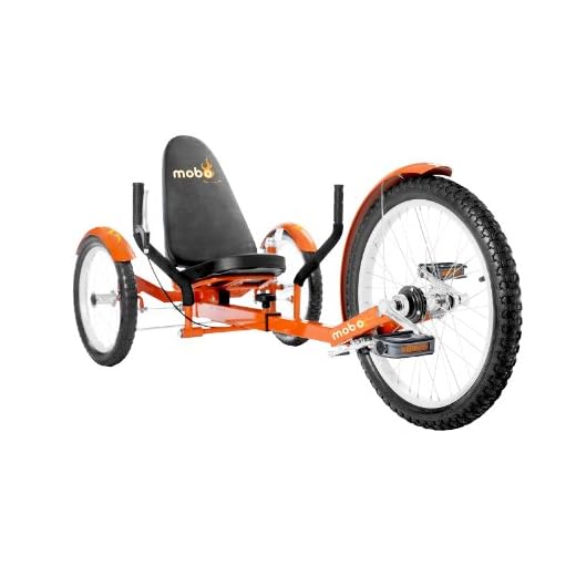 Mobo Cruiser Triton Pro Adult Tricycle for men & women. Beach Cruiser Trike. Adaptive 3-Wheel Bike , Orange, 28 x 29 x 48 inches (61” extended)