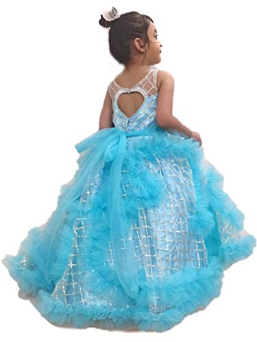 Image of TILISM Girl's Soft Net Fit and Flare Maxi Gown