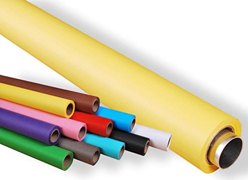 moderntex Papierhintergrund, 11m lang x 2.72m breit gelb, Hintergrundkarton, Expressversand