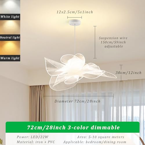 Lustre à intensité variable avec abat-jour PVC pour un éclairage doux et modulable