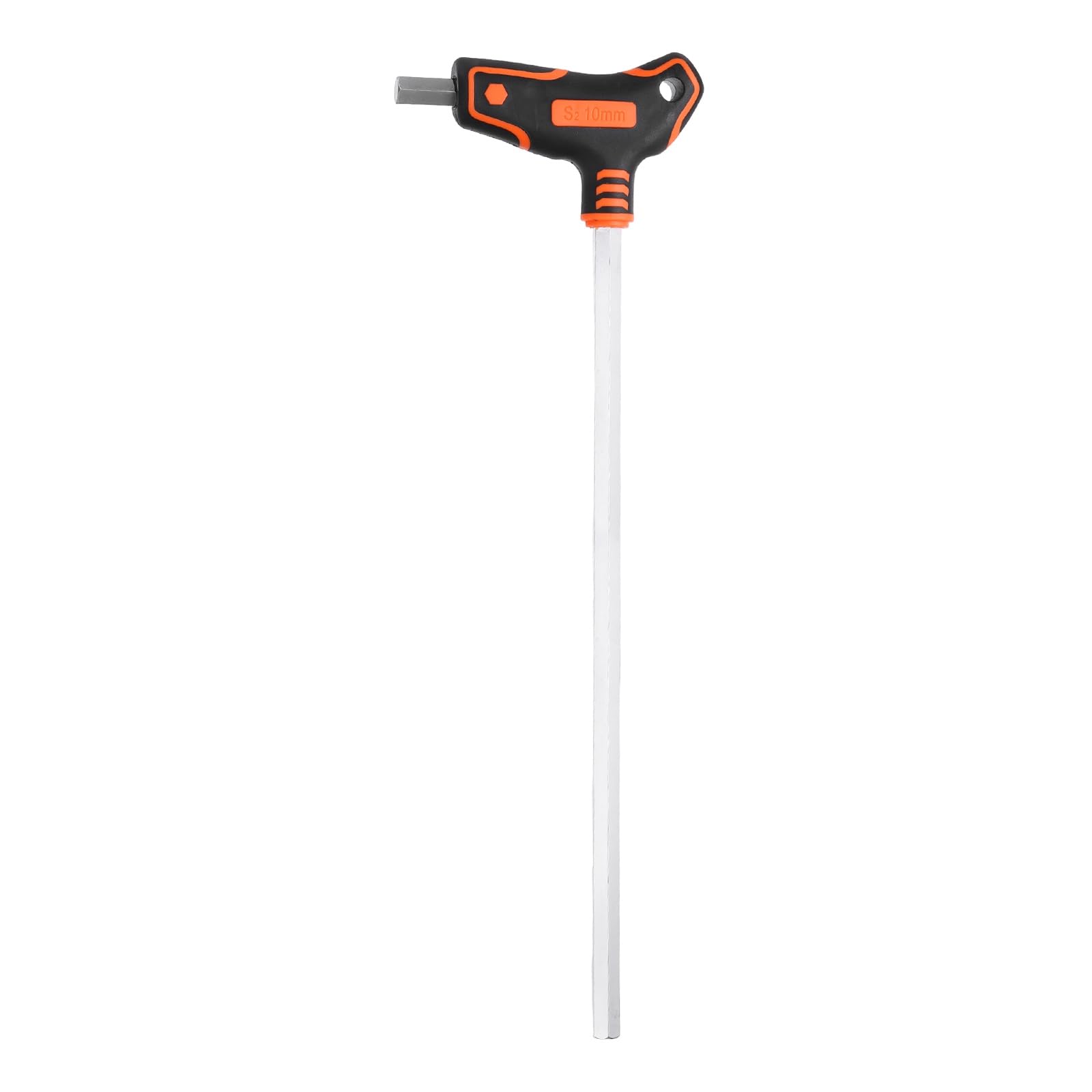 sourcing map T-Handle Flat End Hex Key Wrench 10mm Metric S2 Steel Extra Long Arm T-Key Inner Hexagon Spanner Repairing Tool for Home Auto Maintenance Bike Motorcycle Repair