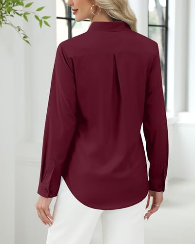 Image of J.VER Button Down Shirts for Women Stretch Collared Cotton Long Sleeve Dress Shirt Business Casual Blouse for Work