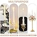 4 Pack Round Glass Bobeches for Candlestick Holders, Candle Drip Protectors Wax Catchers, Candlestick Drip Guards, Taper Candle Rings Accessories