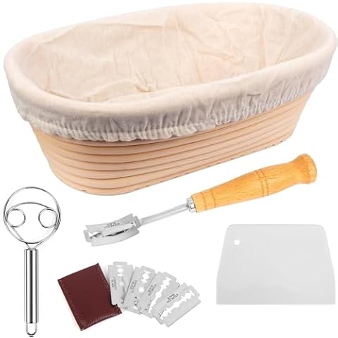 DMJJSD 10 Inch Bread Proofing Basket Set Cover