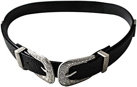 ZAFUL Women's Fashion Vintage Double Metal Buckle Leather Belt Waist Belt for Pants Dress