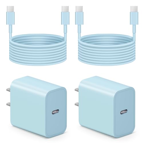 Image of iPhone 17 16 15 Charger Fast Charging 6FT - 20W USB C Charger Block with 6FT Type C to C Cable Compatible with iPhone 17 /17 Pro /17 Pro Max /Air /16 /16e /15, iPad Pro, iPad Air (Blue)