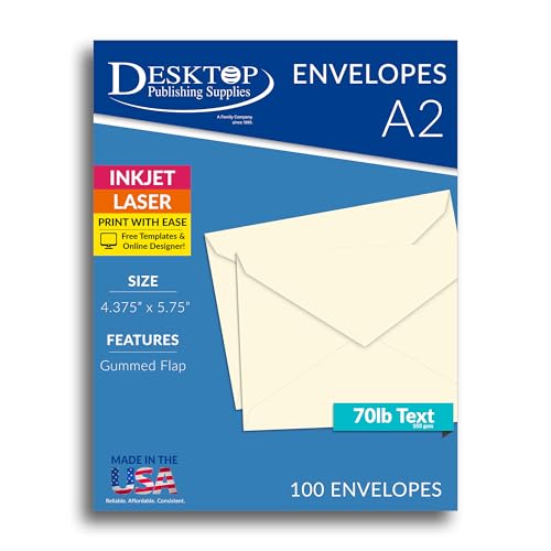 Enveloppes crème 11x14 cm pour cartes de vœux et invitations chic - Lot de 100