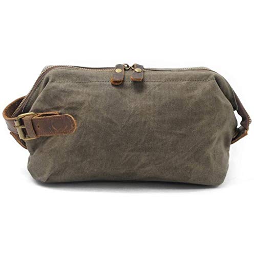Men's Casual Wrist Bag, Multiple Carrying Methods, Vintage High-density Cotton Canvas Clutch with A Removable Handle