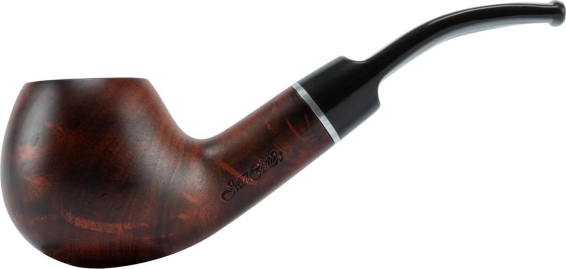 Pfeife JEAN CLAUDE gebogen rot-schwarz Chromring