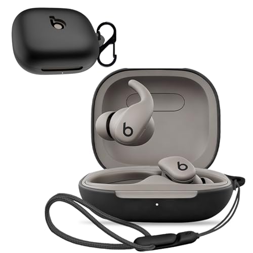 For Beats Powerbeats Fit �p �P�[�X �J�o�[ �yNOUKAJU�z ���C�����X �C���[�z�� �V���R�� �ی�P�[�X �i�J���r�i�t��+�X�g���b�v�t�� �j �����h�~ �L�Y�h�~ �ϏՌ� �����[�d�\ �h�o �h�� (�u���b�N)