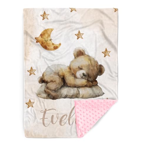 Personalized Baby Blankets for Boys Girls, Custom Name Baby Blanket