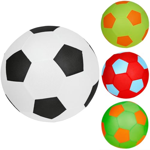 BURI XXL Meshball Riesenball 50cm groß | weicher Netzball Spielball aufblasbar | Stoffball Mesh Ball für Kinder, Erwachsene & Senioren | Sportball Gymnastikball Bewegungsball (Rot/Blau)