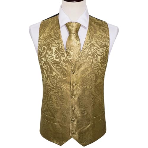 Men's Slim Formal Vest Set with Accessories Tie Pocket Square and Matching Cufflinks3