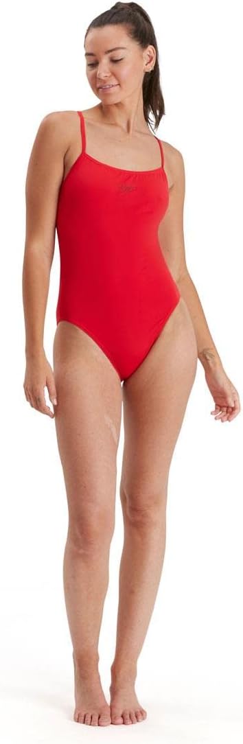 Speedo Women's Solid Endurance Thin Strap Swimsuit