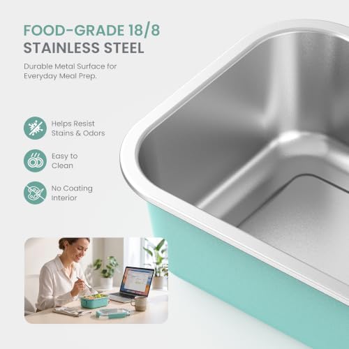 FENGER 41 oz Stainless Steel Lunch Box, Leakproof Bento Box,green by FENGER FEN GE - Used condition - Image 5