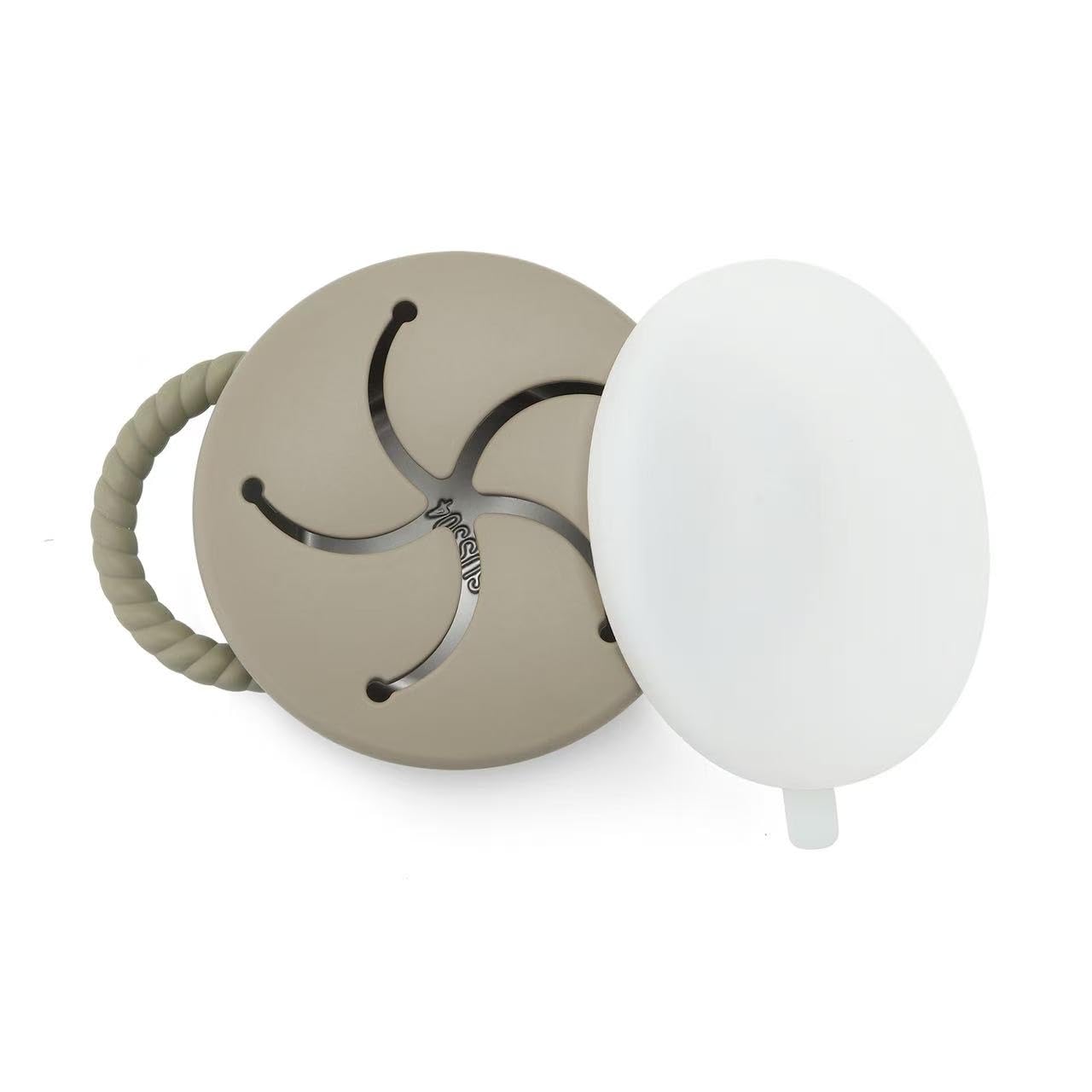 PandaEar Lot De 2 Gobelets À Snack En Acier Inoxidable Pour Tout-Petits, Boîtes À Snacks Antifuites Avec Récupérateur Alimentaire In Silicone Et Poignées, 266 Ml Gobelet À Collation (Beige Et Sauge)