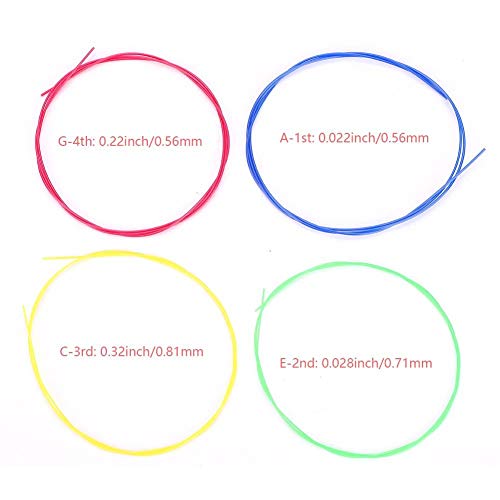 Dilwe Ukulele Saiten Set, 4 Teile/Satz Bunte Nylon Saiten Ersatzteil Zubehör für Ukulele