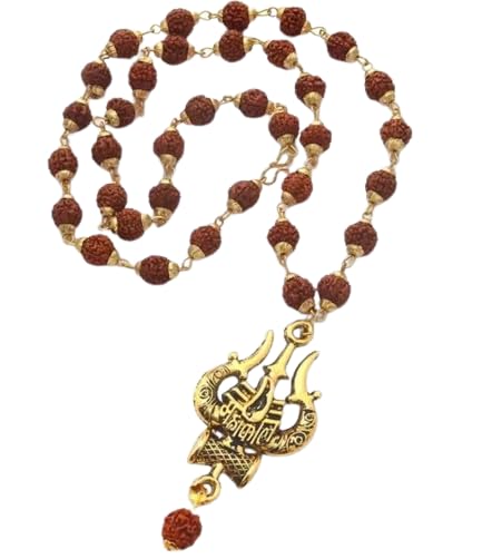 Astro Cart Mahadev Rudraksha Mala Gold Chain Japa Beads