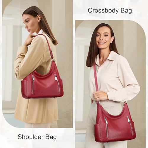 Image of Over Earth Genuine Leather Purses and Handbags for Women Hobo Shoulder Bag Ladies Crossbody Bags Medium