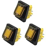 Violiica Interruptor basculante impermeable 4P 30A PA66 de nailon con contactos plateados para barcos, coches, caravanas, electrodomésticos, diseño de marco integrado para un mejor sellado y