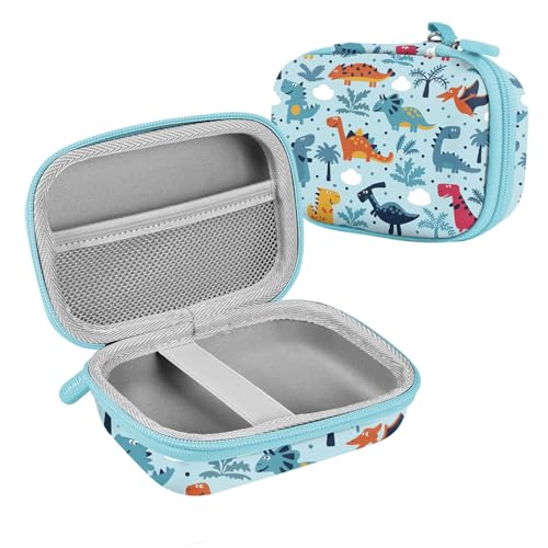 Leayjeen Funda Protectora para cámara Infantil Compatible con ASTGMI/Faburo/ZStarlite/Hangrui/Gofunly/ONLYFUN/Gavgroom, Navidad Cumpleaño Regalos para de 3-12 Años (Solo Funda) Dinosaurio Azul