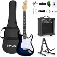 Right-handed electric guitar with accessories is ideal for beginners and is ready to use out of the box Full-Size Electric Guitar Most complete Beginner Super Kit Package with Amplifier, Guitar Stand, Bag, Guitar Pick, Strap,spare Strings, Tuner, Cas...