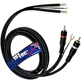 1STec 1.5m Twin Red + White Moulded RCA Plugs to Bare Wire Ends for Vinyl Player Shielded OFC + Earth Conductors stops Hum Humming Buzz Buzzing Feedback Noise from Amp - HiFi speakers (1.5 Metre)