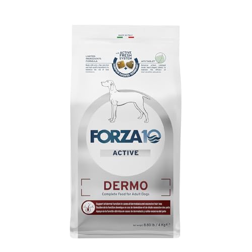 Forza10 - Dog Food Dermo Dry Dog Food for Itchy Skin Sensitive Stomach & Coat Health Vet-Apoorved Pet Food Non-GMO Fish Flavor Made in Italy (8.8 lb)