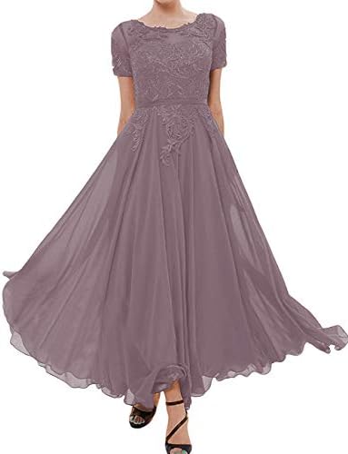 Mother of The Bride Dress Lace Applique Chiffon Evening Formal Dress Mauve 20W