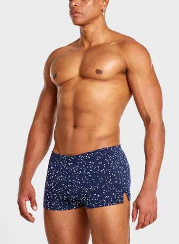 MIZOK Mens Cotton Star Print Pajama Bottoms Split Side Sleep Casual Boxer Short4