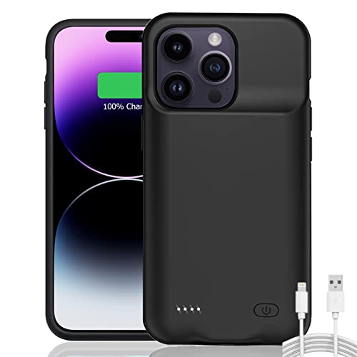 KCKEM Battery Case for iPhone 3Ah Ultra-Slim Rechargeable Portable Protective Charging Case Extended Battery Pack Compatible with iPhone 13nch Charger Case (Black)