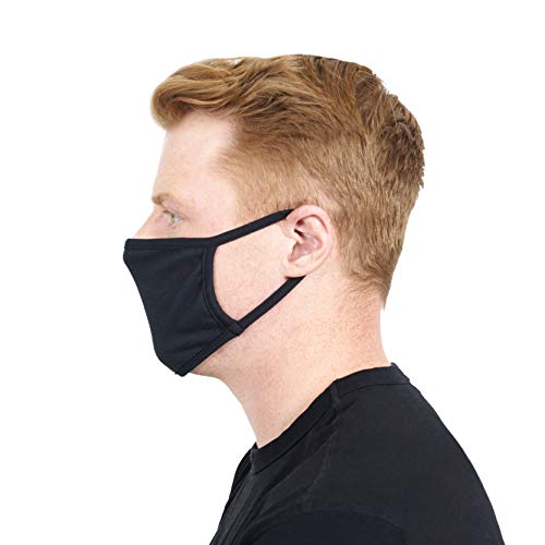 New Republic Cotton 3 Pack Face Masks, Black #TOP4