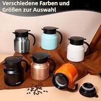 WYHVAND Thermoskanne 800 ml aus Edelstahl, Kaffeekanne, Silber – Ansicht 7