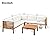 Ziraukon Patio Conversation Set with Coffee Table and Soft Cushions, Outdoor Acacia Wood Sofa Set, Wood Structure Furniture Sectional Sofa Set, Patio Sectional Seating Group, Water-Resistant, Beige