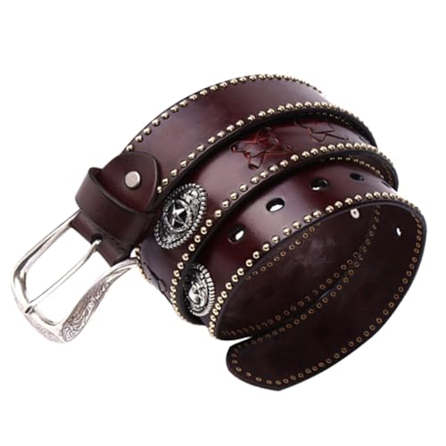 Ceinture punk avec rivets et boucle ardillon réglable pour homme