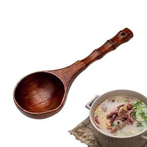 Keukenhouten lepel, keukenlepel voor soep, ergonomische multifunctionele kooklepel, huishoudelijke roerlepel, draagbare lepel voor supermarkten, sauna’s