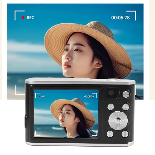 4K Digital Camera, 48MP Selfie Camera with Front Rear Autofocus Dual Camera, 16X Digital Zoom, 2.8in IPS Screen, Compact Camera, for Teens Beginners, Support Video Mode, Webcam - Thumbnail 3