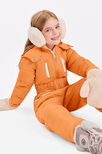 Image of Haloumoning Kid Snowsuit Girls Hooded Waterproof Insulated Ski Suit