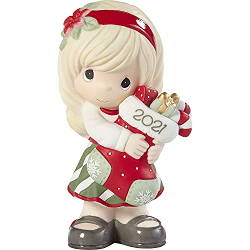 Precious Moments You Fill Me with Christmas Cheer Dated Girl Figurine 211001 , White