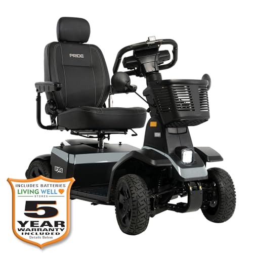 Pride PX4 HD Mobility Scooter, 500 Lbs. Weight, Capacity, NFC Key Fob, with 5-Year Extended Warr (Satin Aluminum, 20