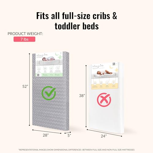 Image of Dream On Me 2-in-1 Little Lullaby Baby Crib Mattress, GREENGUARD Gold