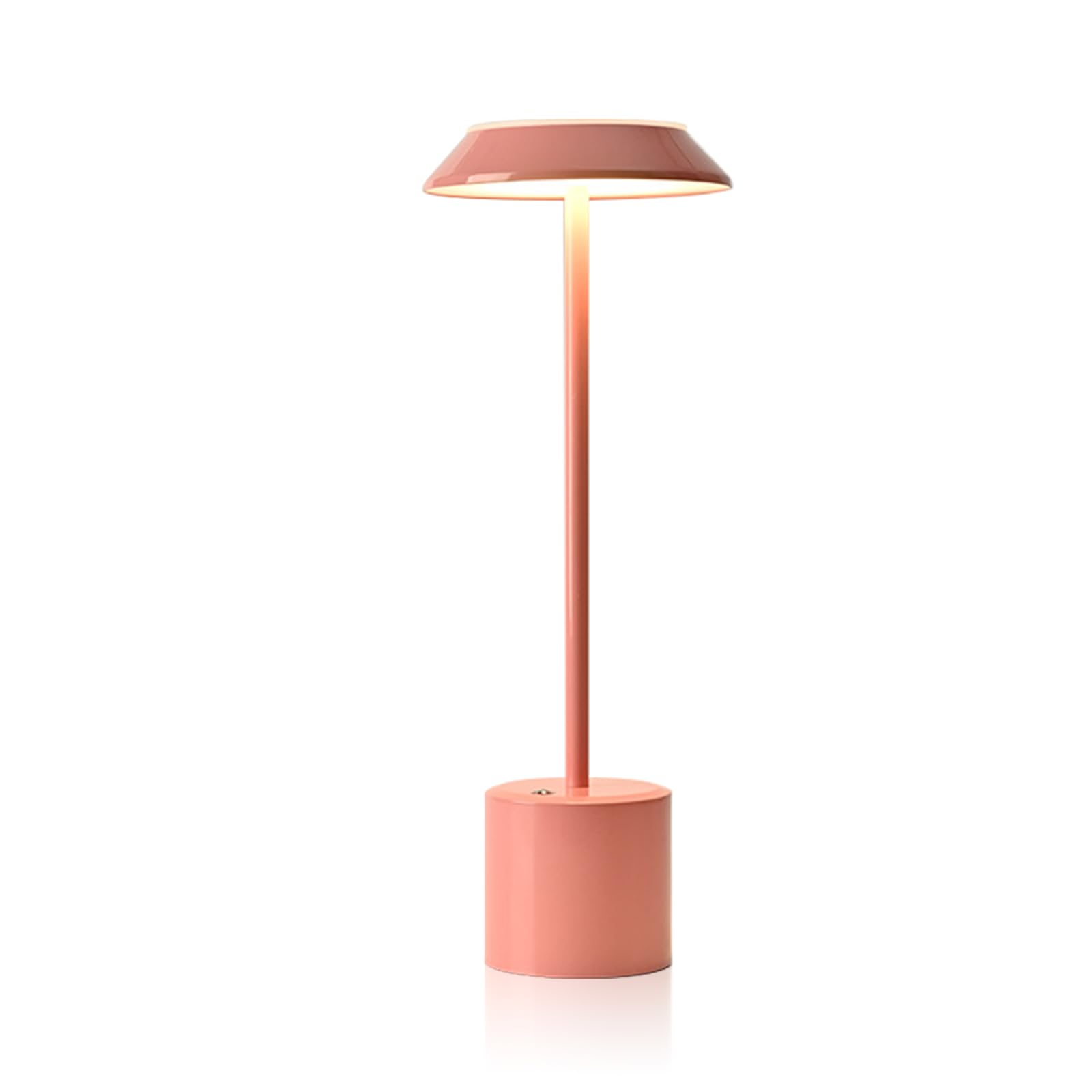 Lámpara de mesa LED inalámbrica recargable Control táctil Lámpara de escritorio atenuable sin escalón con una batería de 4000 mAh Temperatura de color ajustable 3000K 6500K para (Rosa)