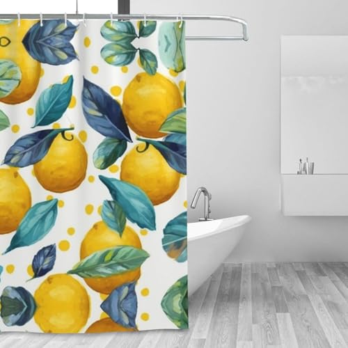 Rideau de douche en polyester de qualité supérieure au motif de citrons - 7